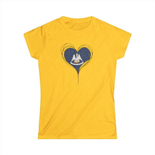 Women's Louisiana Heart T-Shirt