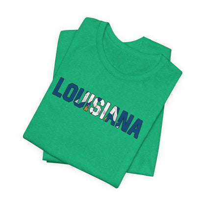 Louisiana with Flag T-Shirt