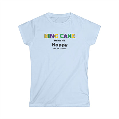 Women's King Cake Makes Me Happy Cajun T-Shirt