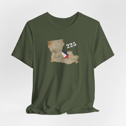 Cajun Area Code 225 Map T-Shirt