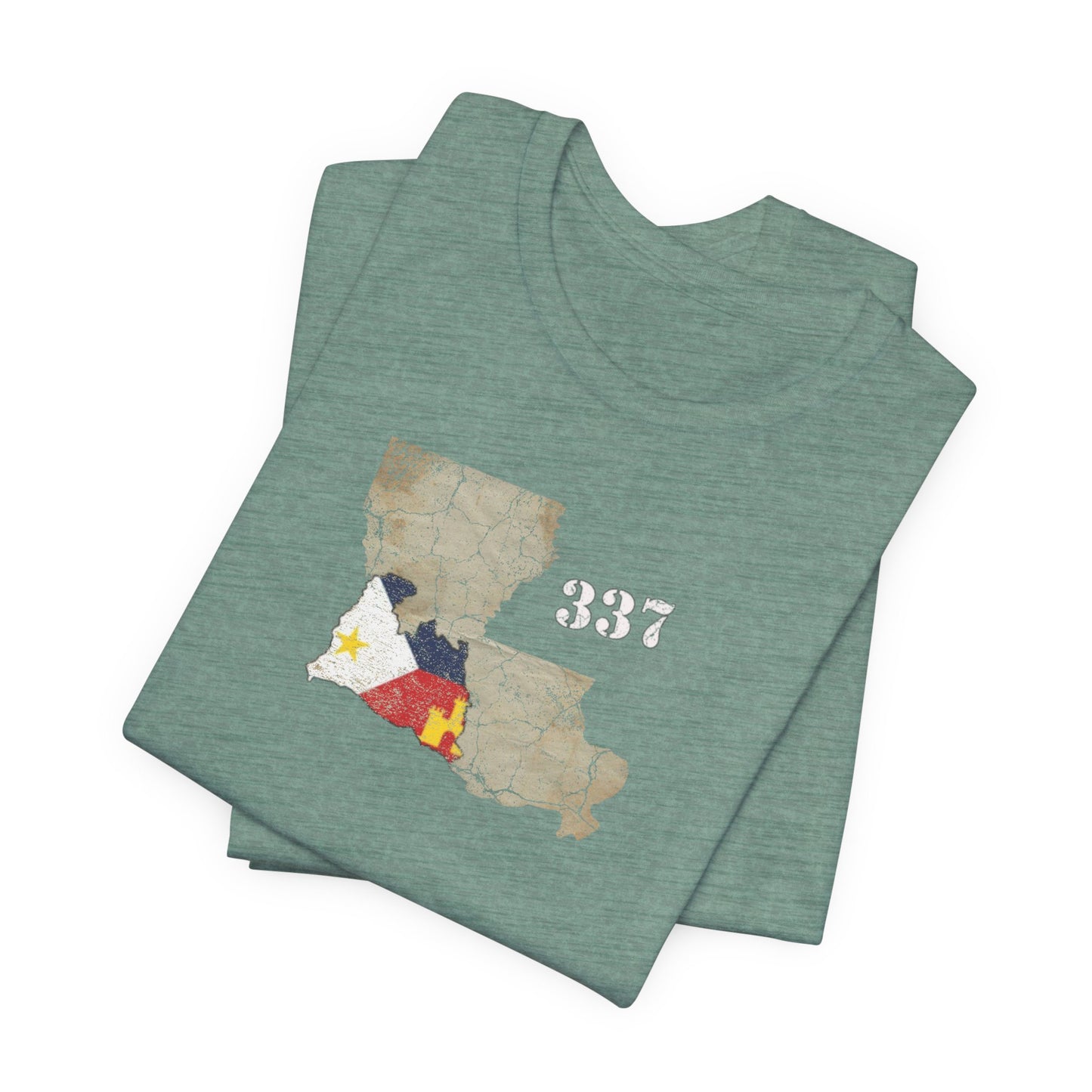 Cajun Area Code 337 Map T-Shirt