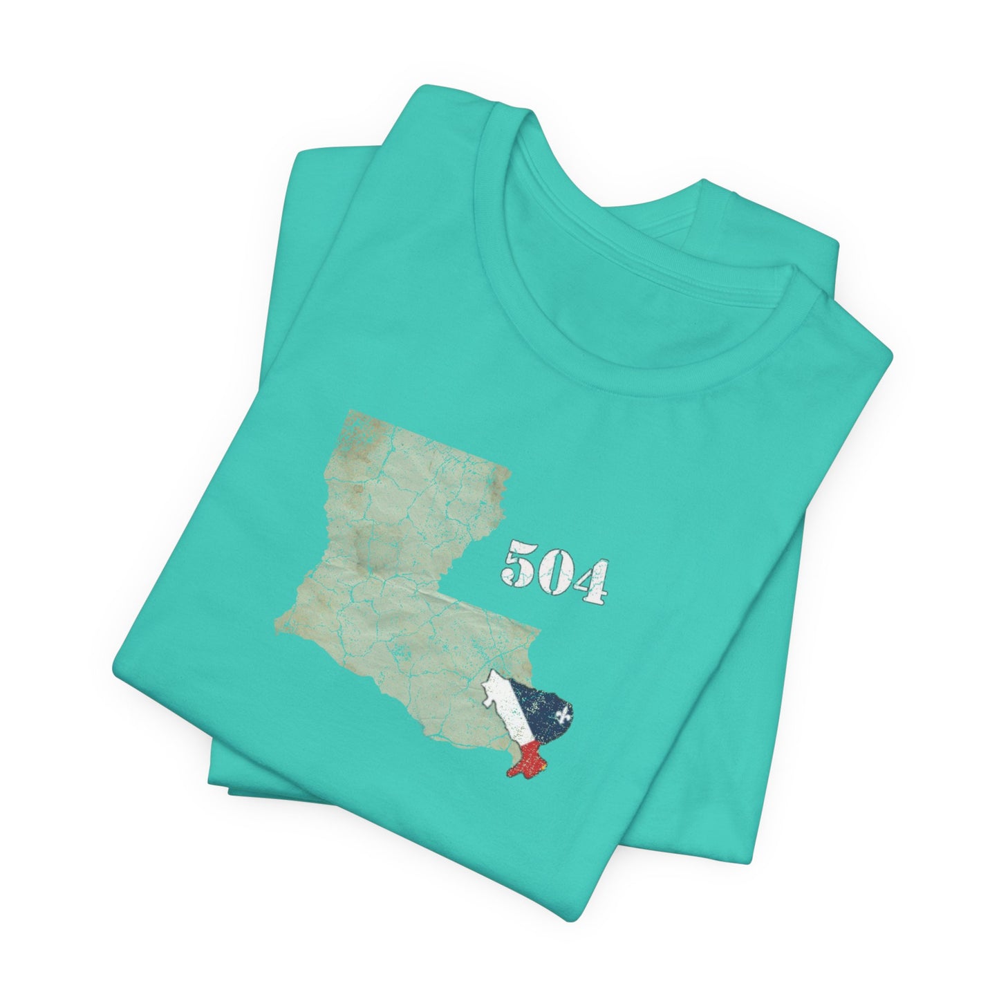 Cajun Area Code 504 Map T-Shirt