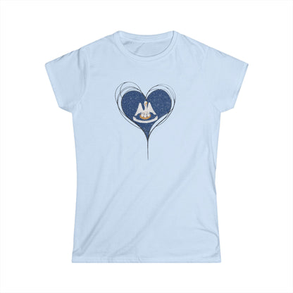 Women's Louisiana Heart T-Shirt