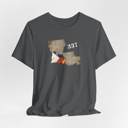 Cajun Area Code 337 Map T-Shirt