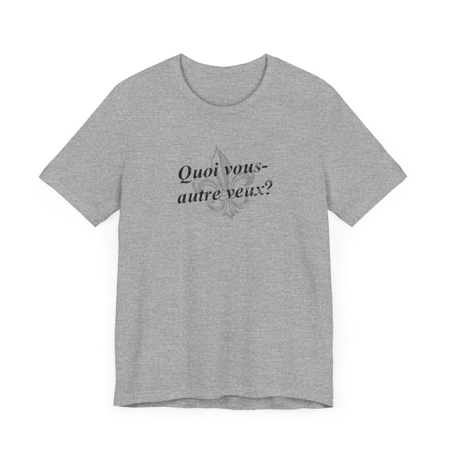 Quoi vous-autre veux? (What do y'all want?) Cajun French T-Shirt