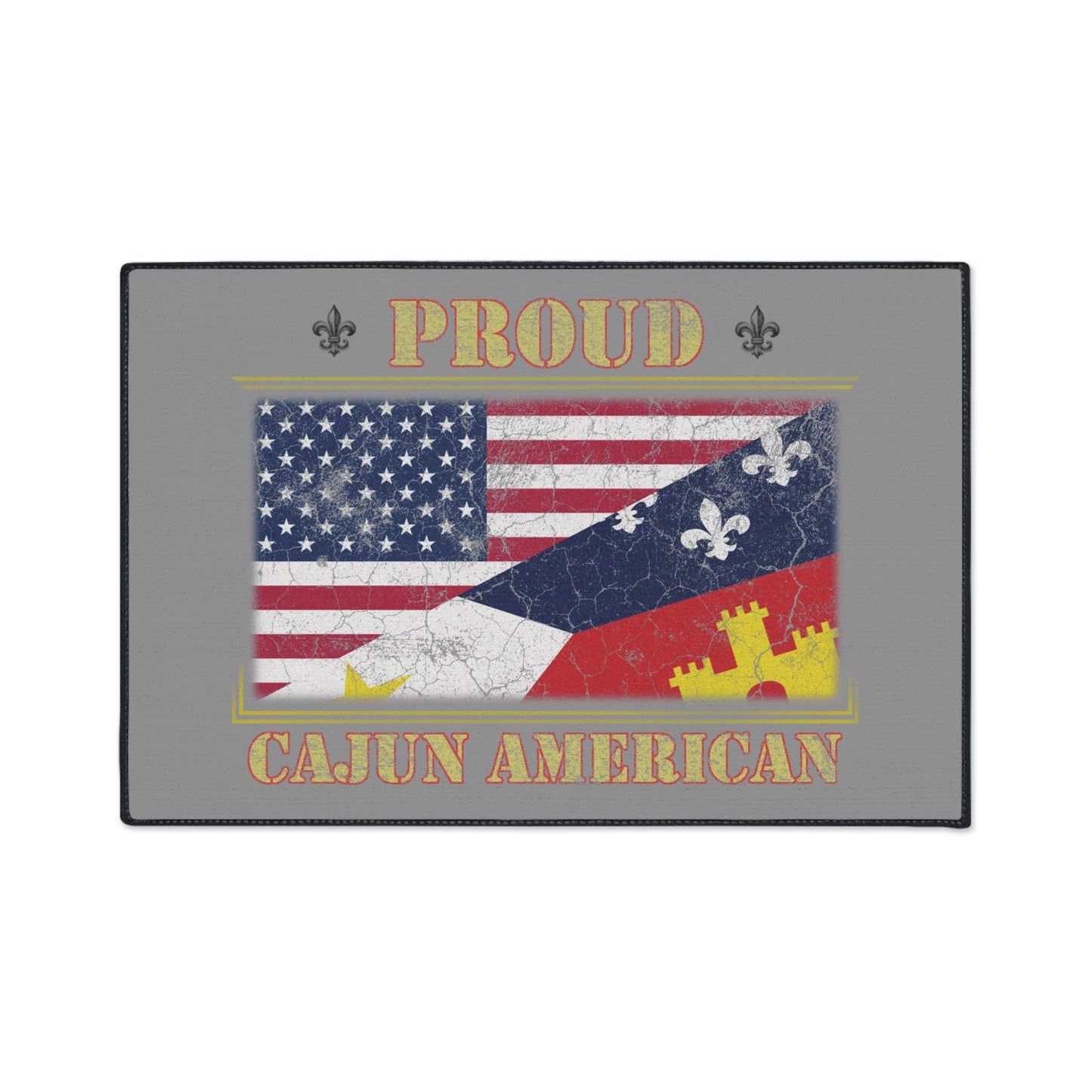 Cajun-American Door Mat, Cajun Door Mat - South of Interstate 10 - #Cajun Store# - #Cajun Clothing# - #Cajun Shirts#