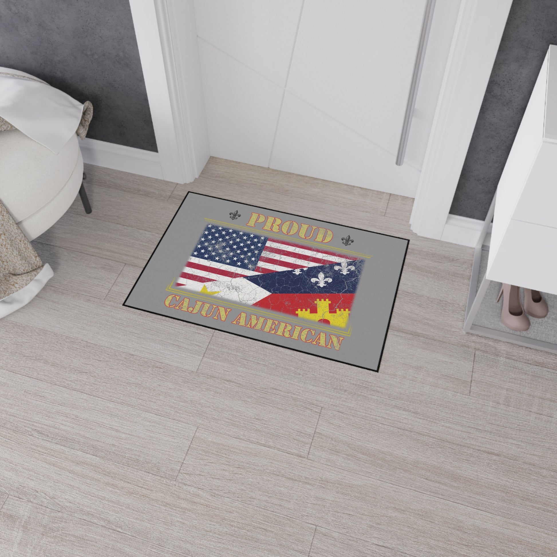 Cajun-American Door Mat, Cajun Door Mat - South of Interstate 10 - #Cajun Store# - #Cajun Clothing# - #Cajun Shirts#