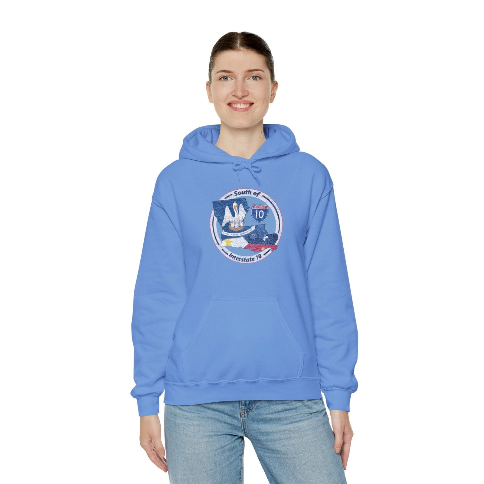 Cajun Country South of I-10, Cajun Hoodie - South of Interstate 10 - #Cajun Store# - #Cajun Clothing# - #Cajun Shirts#