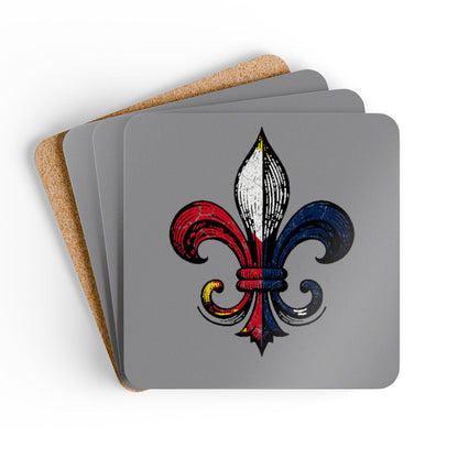 Cajun Fleur-de-lis Coasters, Cajun Coasters (Set of 4) - South of Interstate 10 - #Cajun Store# - #Cajun Clothing# - #Cajun Shirts#