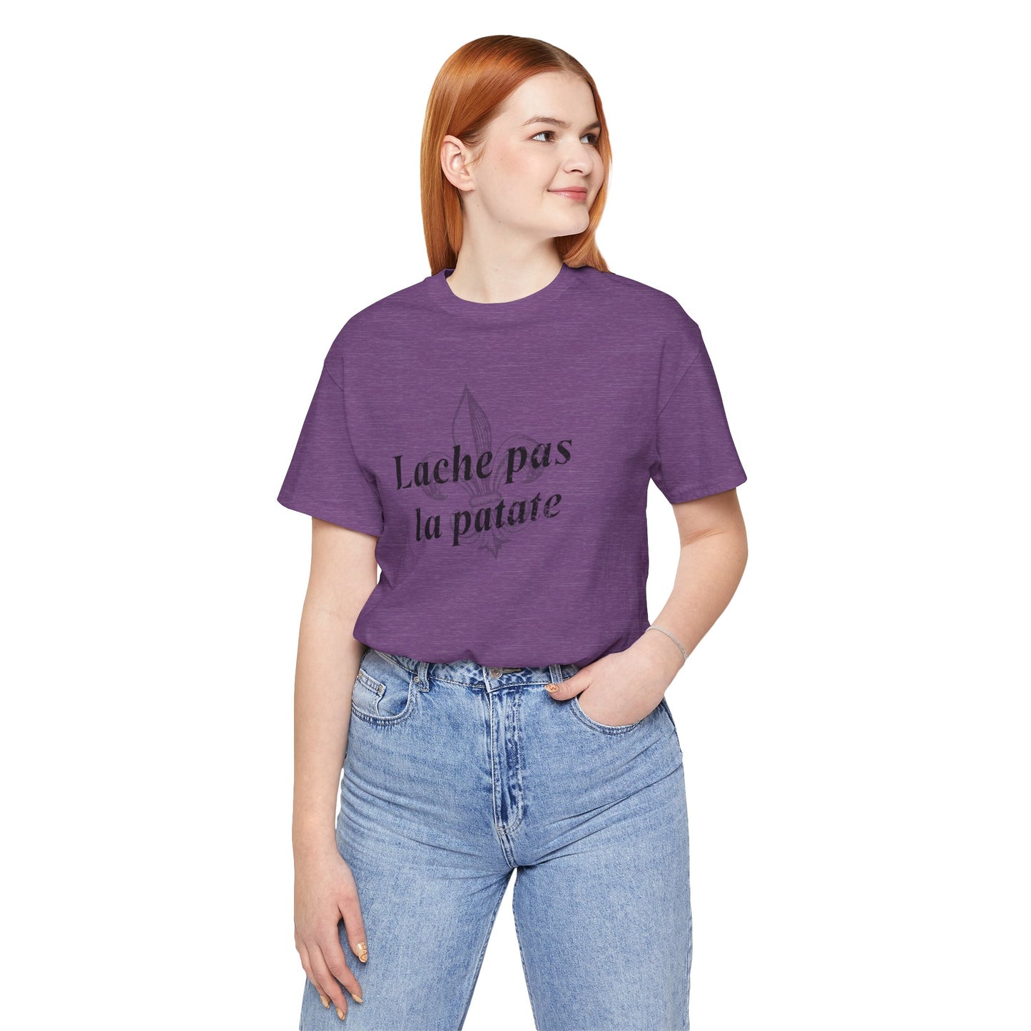 Lache pas la patate (Don't give up the potato) Cajun French T-Shirt - South of Interstate 10 - #Cajun Store# - #Cajun Clothing# - #Cajun Shirts#