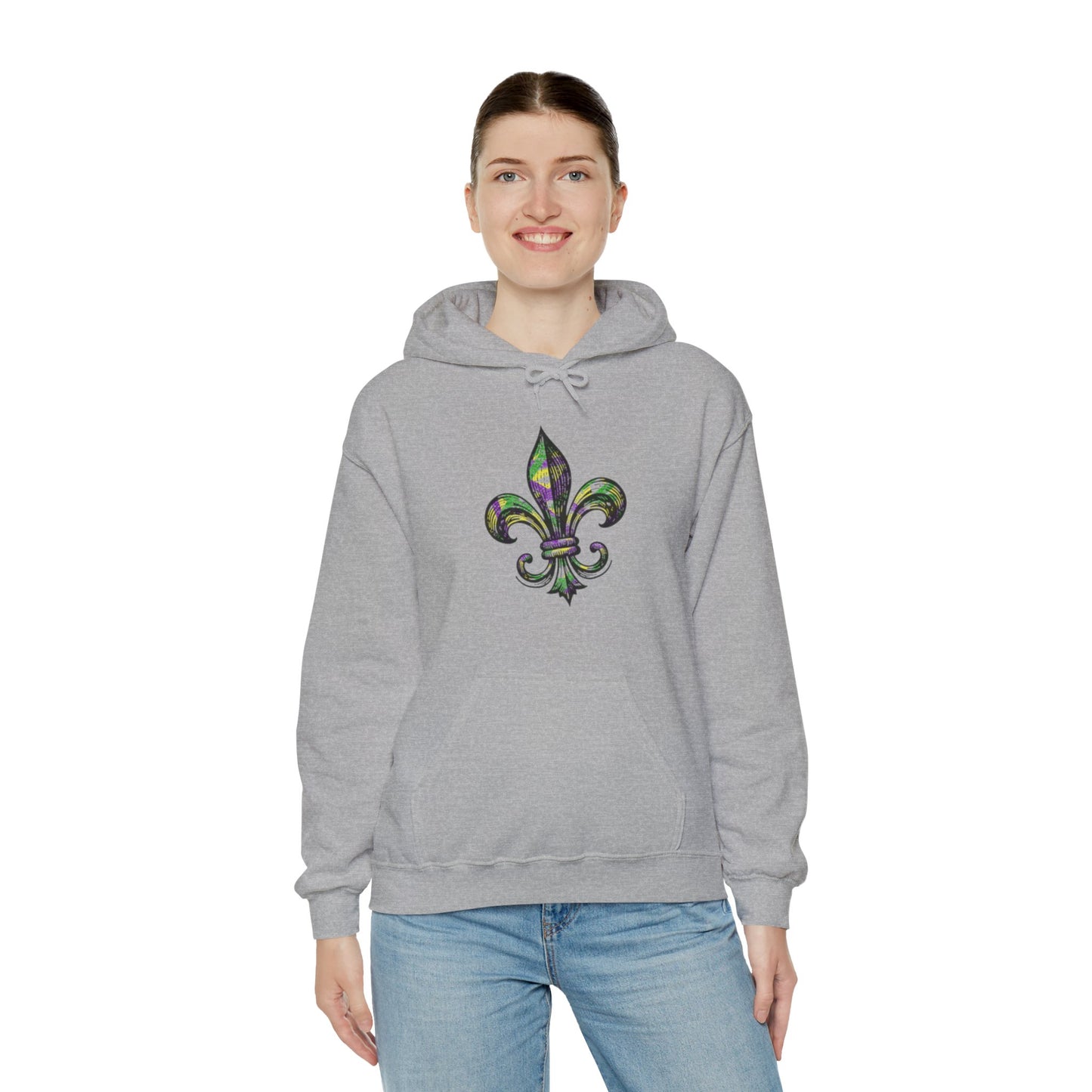 Mardi Gras Fleur-de-lis Hoodie, Cajun Hoodie