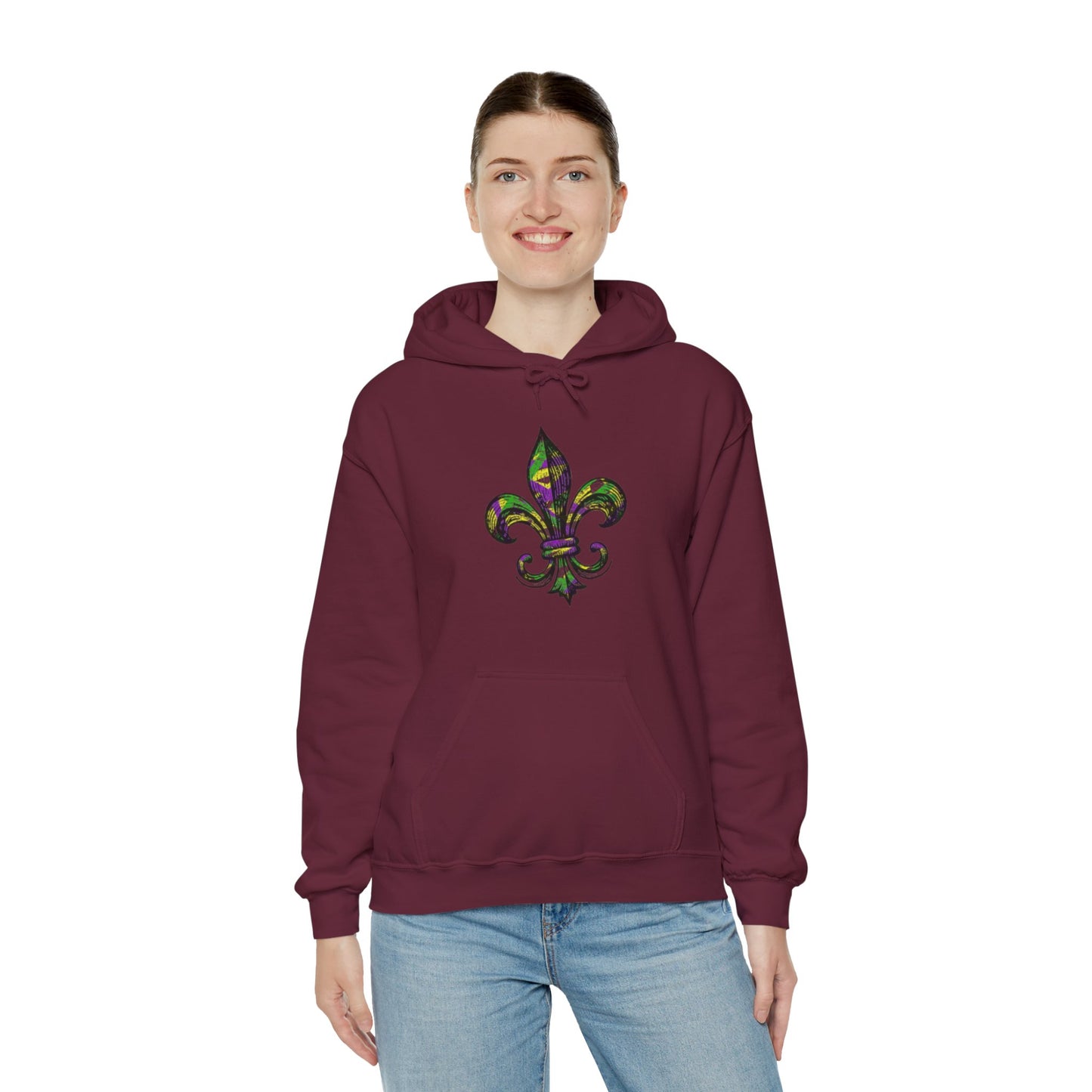 Mardi Gras Fleur-de-lis Hoodie, Cajun Hoodie