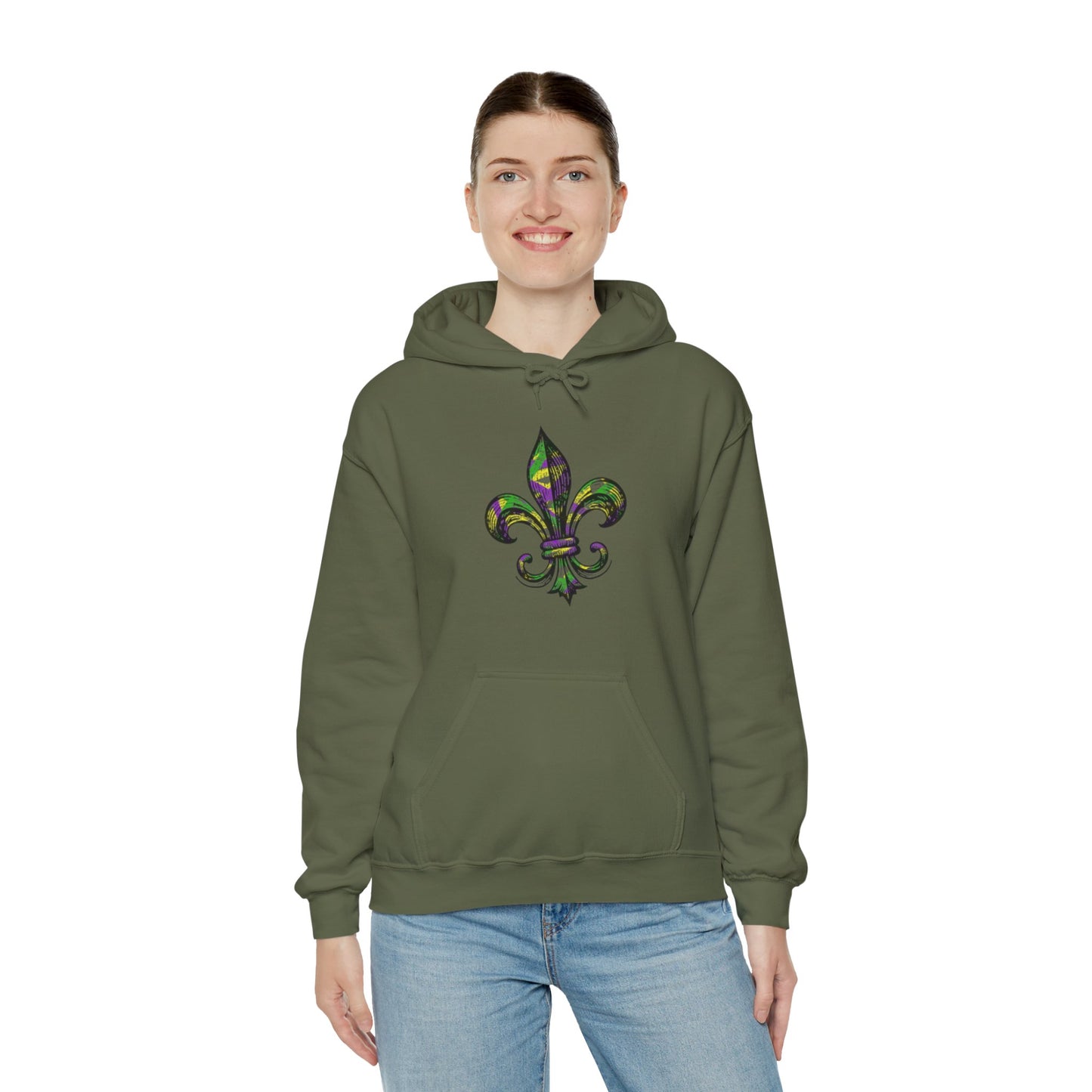 Mardi Gras Fleur-de-lis Hoodie, Cajun Hoodie