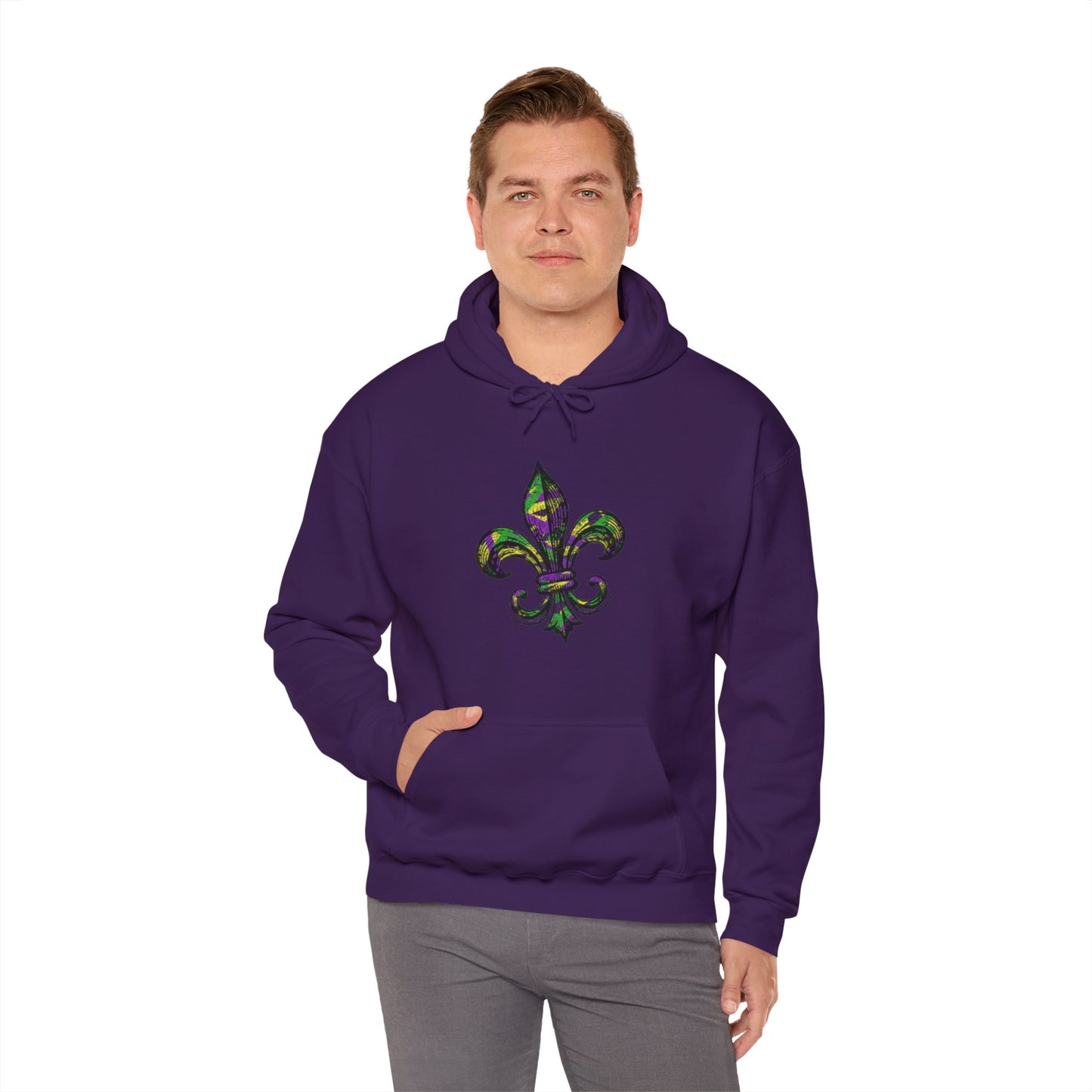 Mardi Gras Fleur-de-lis Hoodie, Cajun Hoodie