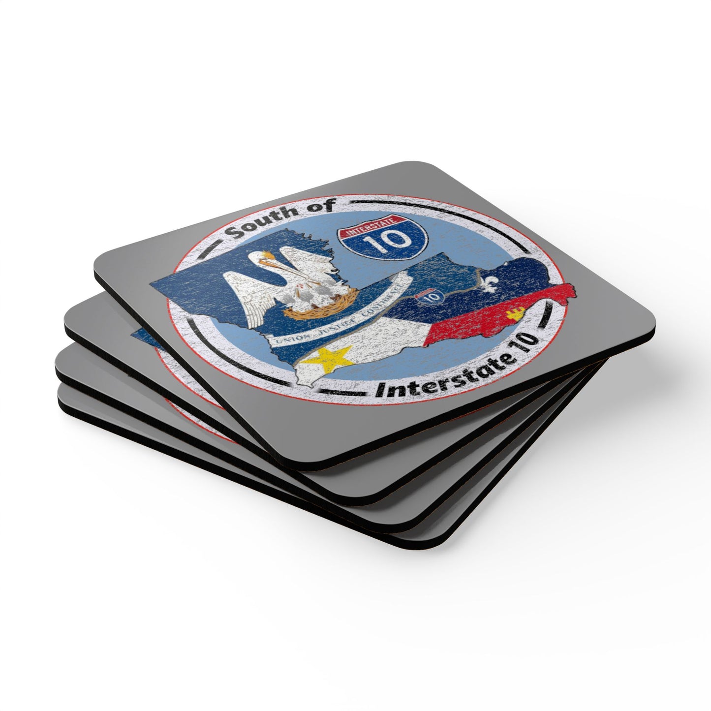 South of Interstate 10 Cajun Coasters (Set of 4)
