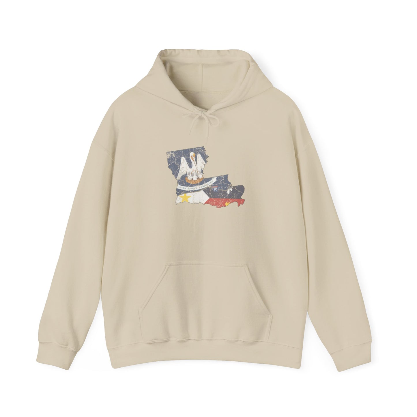 South of Interstate 10 Map Cajun Hoodie