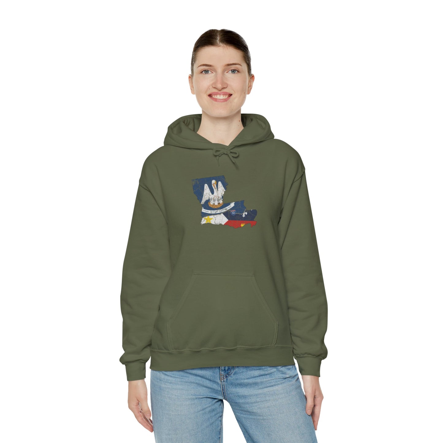 South of Interstate 10 Map Cajun Hoodie