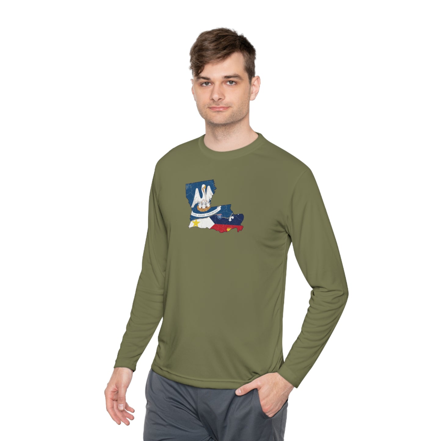 South of Interstate 10 Map Cajun Long Sleeve T-Shirt