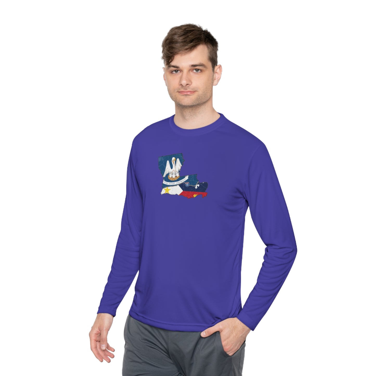 South of Interstate 10 Map Cajun Long Sleeve T-Shirt