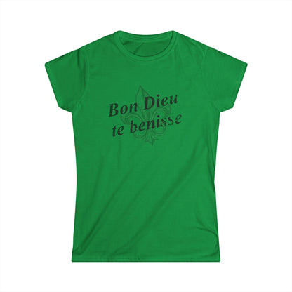 Women's Bon Dieu te benisse (God Bless You) Cajun T-Shirt - South of Interstate 10 - #Cajun Store# - #Cajun Clothing# - #Cajun Shirts#