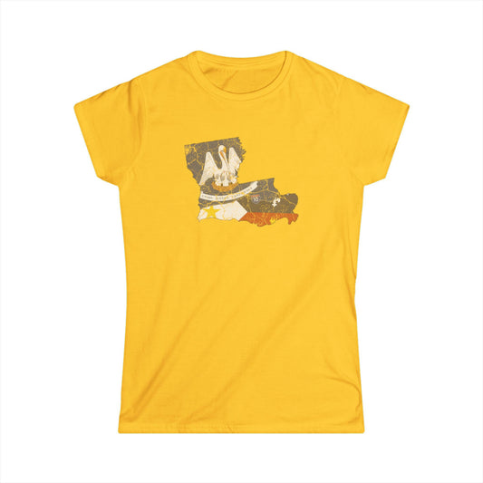 Women's South of Interstate 10 Map Cajun T-Shirt