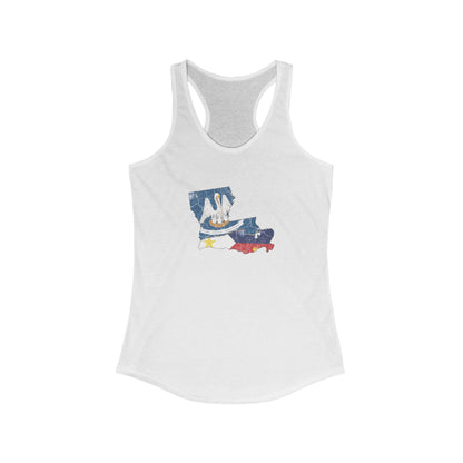 Women's South of Interstate 10 Map Cajun Tank Top