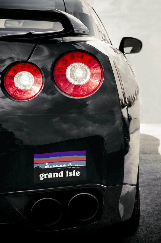 Grand Isle Skyline Cajun Bumper Sticker