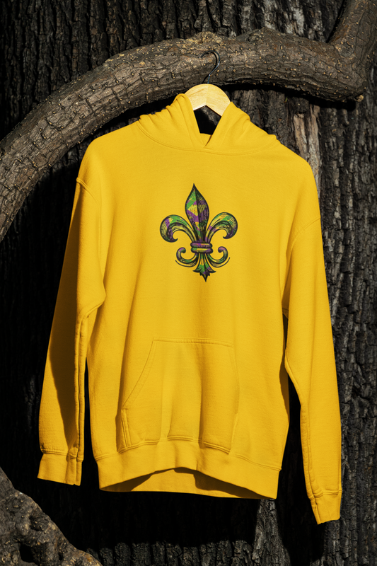 Mardi Gras Fleur-de-lis Cajun Hoodie