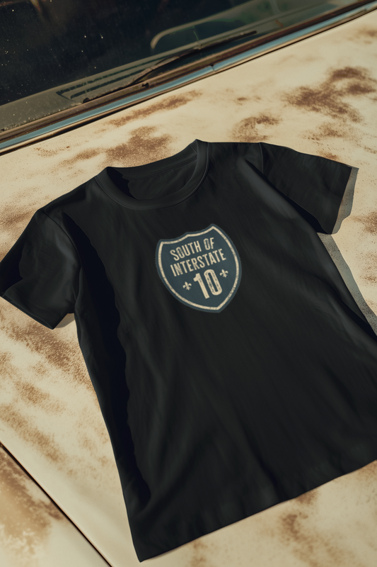 South of Interstate 10 Badge Cajun T-Shirt