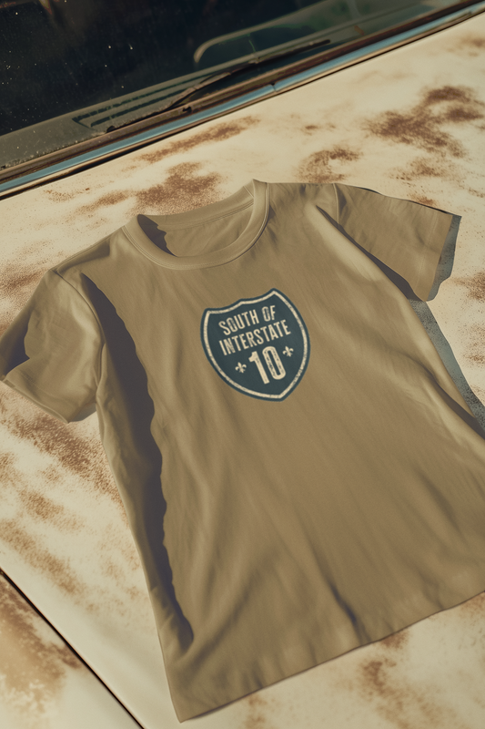 South of Interstate 10 Badge Cajun T-Shirt